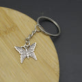 Metal Butterfly Keychain Bag Charm Gift – Silver view 3