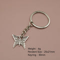 Metal Butterfly Keychain Bag Charm Gift – Silver view 2