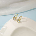 Elegant Round Zircon Stone Huggie Hoop Rhinestone Paved Alloy Clip Buckle Jewelry Earrings view 3