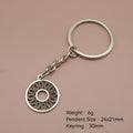 Metal Hollow Round Circle Keychain Bag Charm Gift view 2