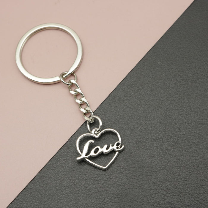 Metal Minimalist Heart Keychain Bag Charm