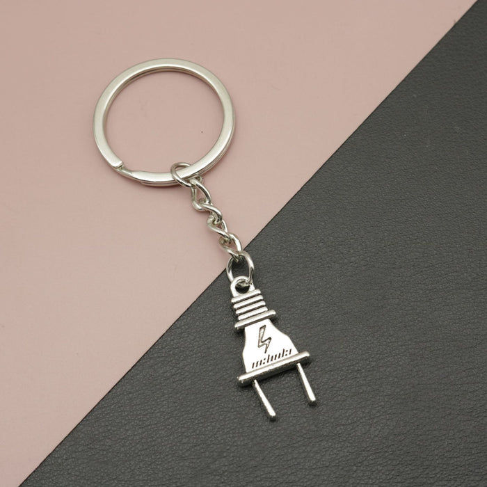 Metal Plug Shape Keychain Creative Bag Charm Gift