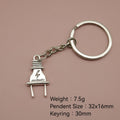 Metal Plug Shape Keychain Creative Bag Charm Gift view 2