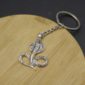 Metal Simple Cobra Snake Keychain Car Key Ring view 3