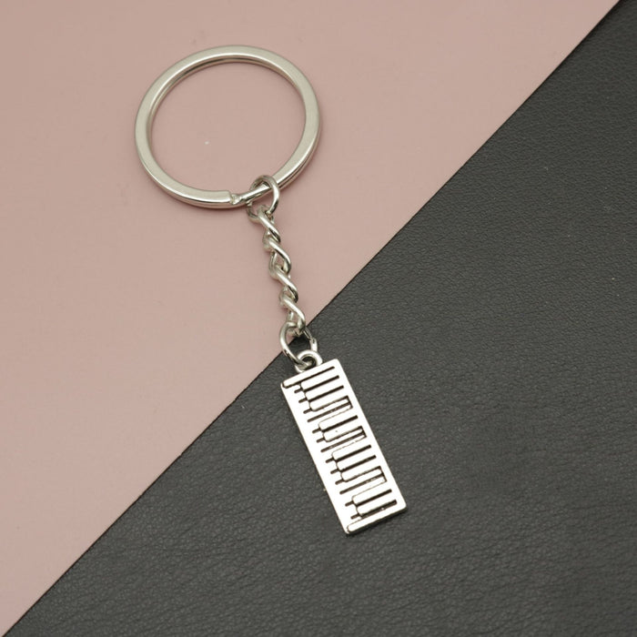 Zinc Alloy Mini Keyboard Keychain Music Gift Key Ring