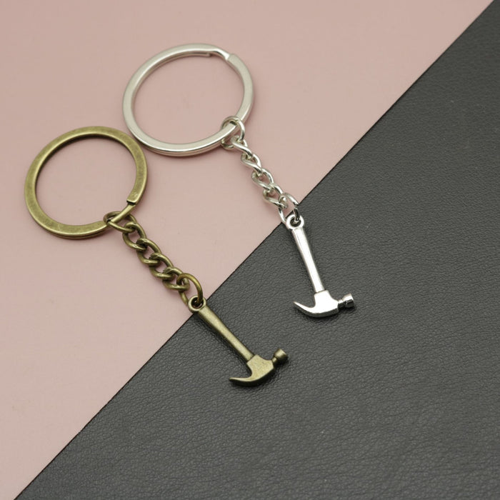 Zinc Alloy Simple Hammer Keychain Tool Bag Charm Gift