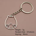 Zinc Alloy Star Cat Head Keychain Cute Bag Charm view 2
