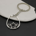 Zinc Alloy Star Cat Head Keychain Cute Bag Charm view 3