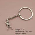 Metal Baseball Player Keychain Bag Charm view 2