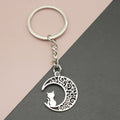 Zinc Alloy Moon Cat Keychain Bag Charm Gift view 1