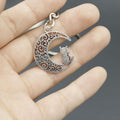 Zinc Alloy Moon Cat Keychain Bag Charm Gift view 3