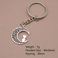 Zinc Alloy Moon Cat Keychain Bag Charm Gift view 2