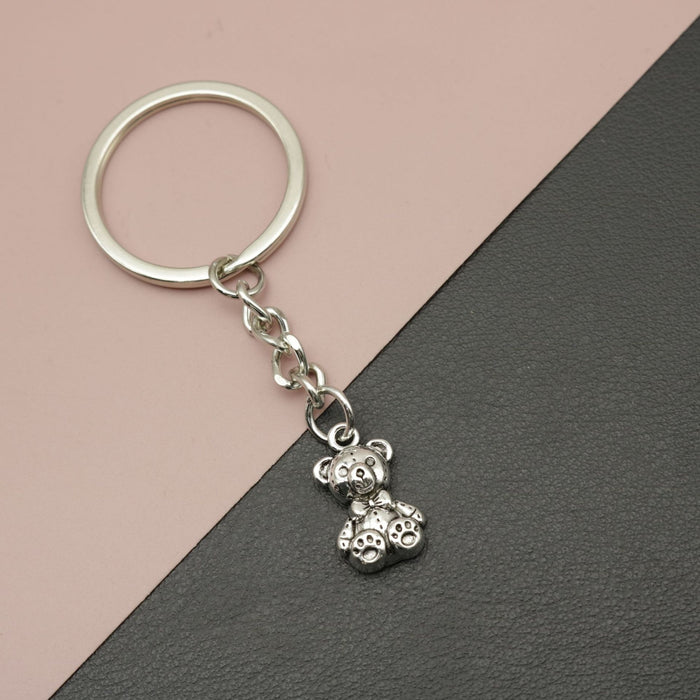 Zinc Alloy Simple Teddy Bear Keychain Bag Charm Gift