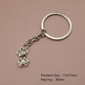 Zinc Alloy Simple Teddy Bear Keychain Bag Charm Gift view 2