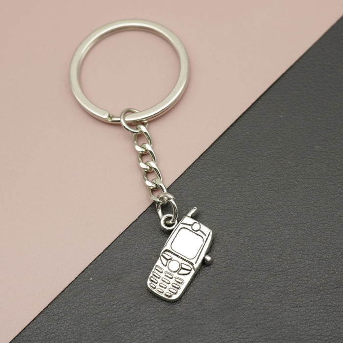 Zinc Alloy Simple Mobile Phone Keychain Bag Charm Gift