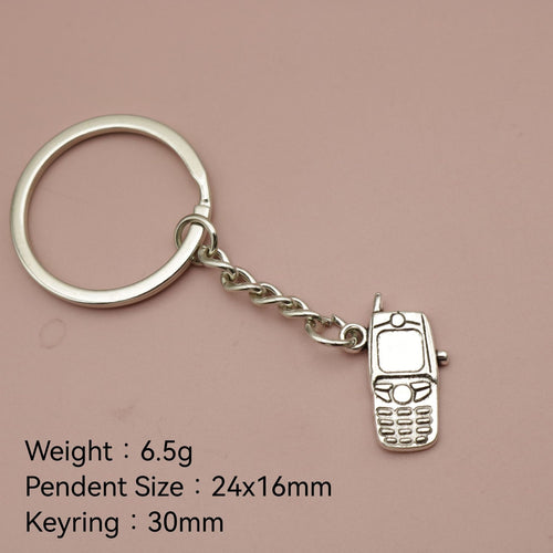 Zinc Alloy Simple Mobile Phone Keychain Bag Charm Gift