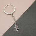 Metal Christmas Tree Floral Keychain Bag Charm Gift view 1