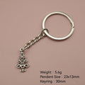 Metal Christmas Tree Floral Keychain Bag Charm Gift view 2