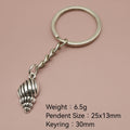 Zinc Alloy Simple Conch Shell Keychain Bag Charm Gift view 2