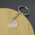 Metal Lotus Flower Keychain Bag Charm Gift view 3