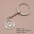Metal Lotus Flower Keychain Bag Charm Gift view 2
