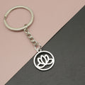 Metal Lotus Flower Keychain Bag Charm Gift view 1
