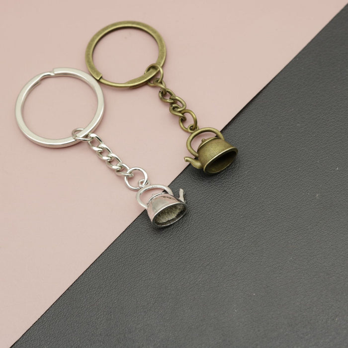 Zinc Alloy Simple Kettle Keychain Bag Charm Gift