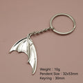 Metal Dragon Wing Keychain Fantasy Bag Charm Gift view 2