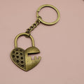 Zinc Alloy Vintage Heart Lock Keychain For Bag Charm view 4