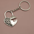 Zinc Alloy Vintage Heart Lock Keychain For Bag Charm view 6