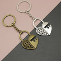 Zinc Alloy Vintage Heart Lock Keychain For Bag Charm view 1