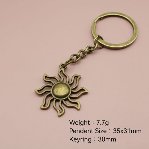 Metal Minimal Sun Keychain Bag Charm Gift For Daily Use