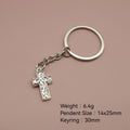 Zinc Alloy Minimal Cross Keychain Bag Charm Fashion Accessory view 2
