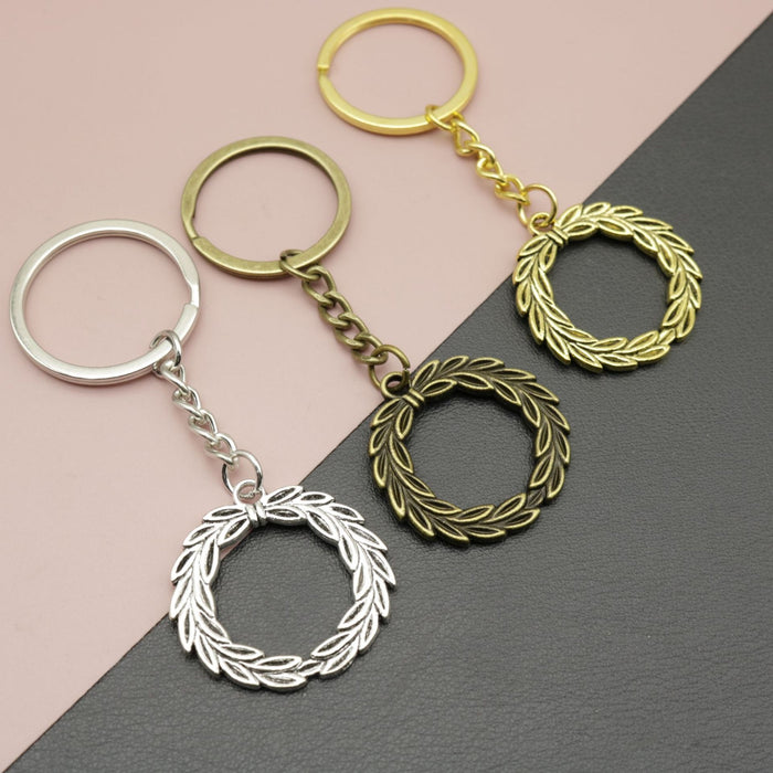 Zinc Alloy Olive Branch Keychain For Bag Charm Gift