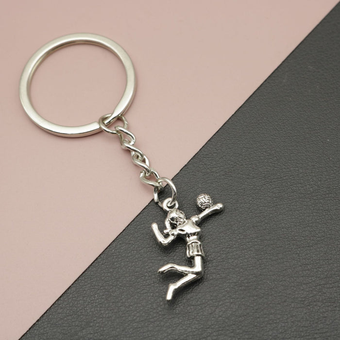 Metal Volleyball Player Keychain Bag Charm