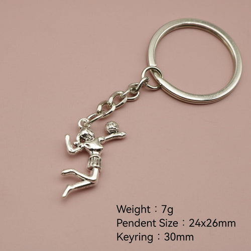 Metal Volleyball Player Keychain Bag Charm