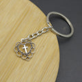 Zinc Alloy Heart Cross Keychain Simple Gift Key Ring view 3