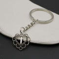 Zinc Alloy Heart Cross Keychain Simple Gift Key Ring view 4