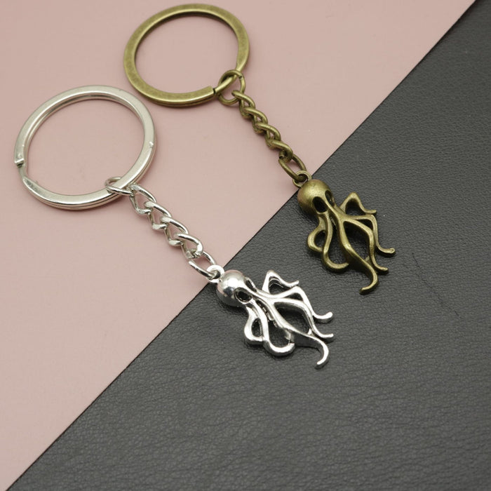 Zinc Alloy Octopus Shape Keychain Bag Charm Gift
