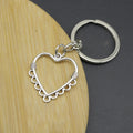 Zinc Alloy Hollow Heart Keychain Bag Charm Gift view 3