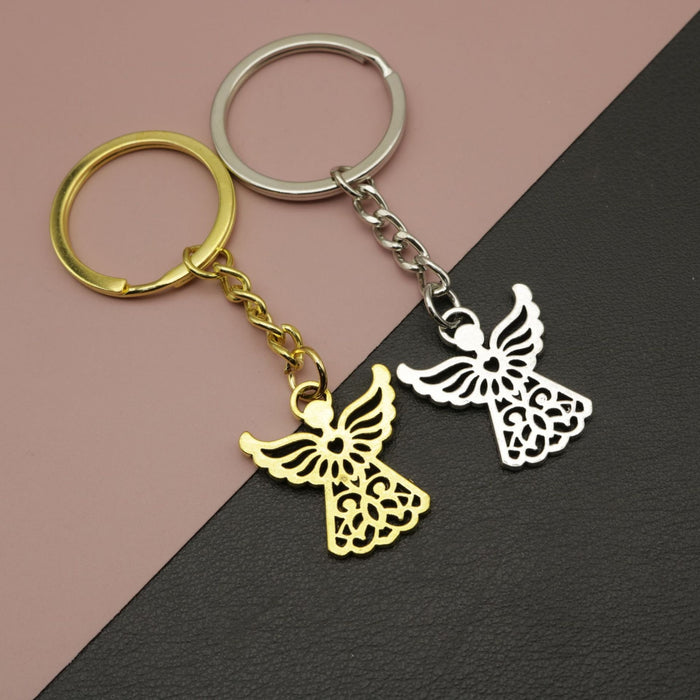 Zinc Alloy Angel Keychain Bag Charm Gift