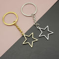 Metal Hollow Five Point Star Keychain Bag Charm view 1