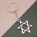 Zinc Alloy Simple Star Hexagram Keychain Bag Charm Gift view 1