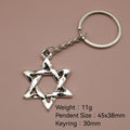 Zinc Alloy Simple Star Hexagram Keychain Bag Charm Gift view 2