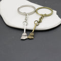Metal Broom Keychain Key Ring Gift view 3