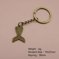 Metal Mermaid Tail Keychain Bag Charm for Keys and Gifts view 2