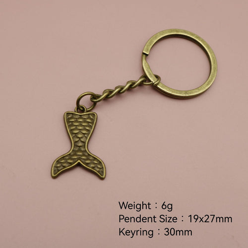 Metal Mermaid Tail Keychain Bag Charm for Keys and Gifts