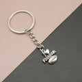 Metal I Love Football Keychain Gift Bag Charm view 1