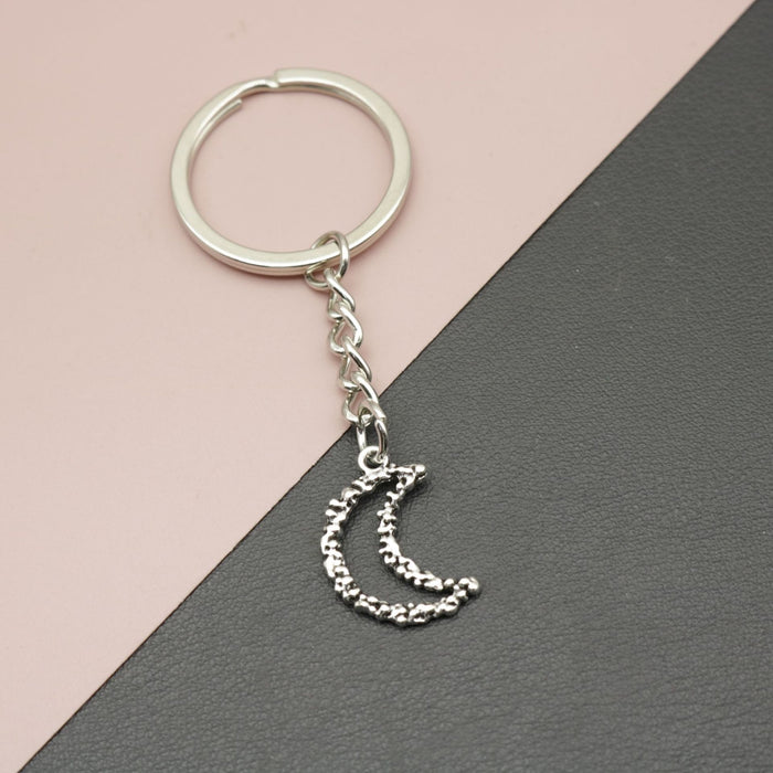 Zinc Alloy Minimalist Moon Keychain Bag Charm Gift