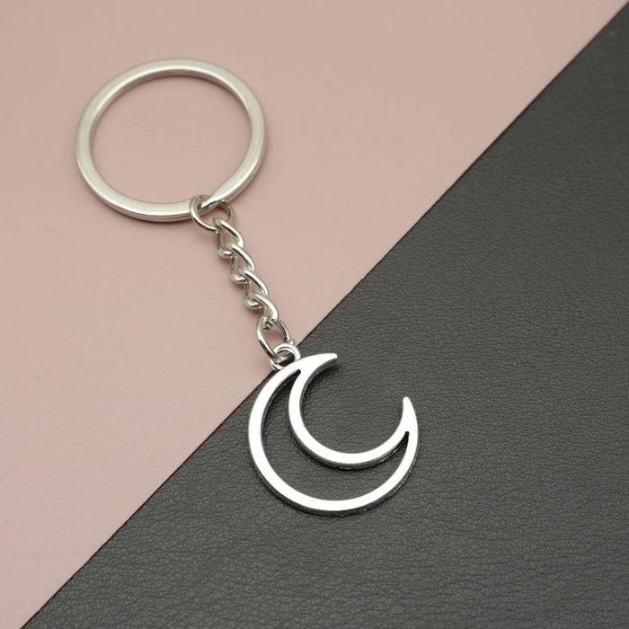 Zinc Alloy Hollow Moon Keychain For Celestial Bag Charm